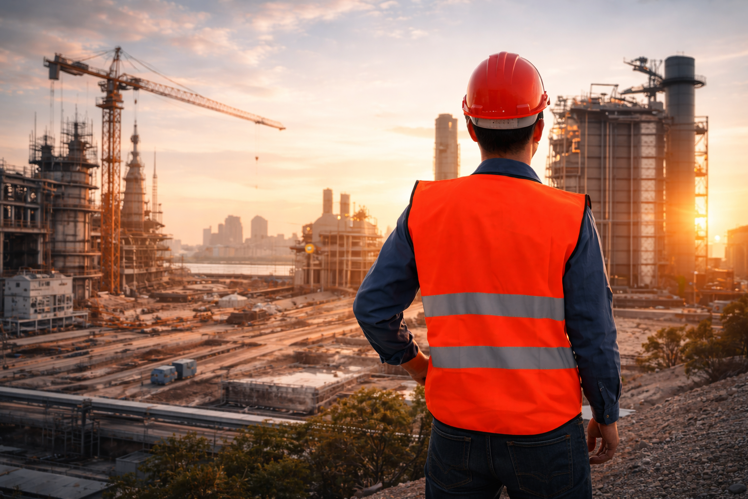 Engineer on industrial site