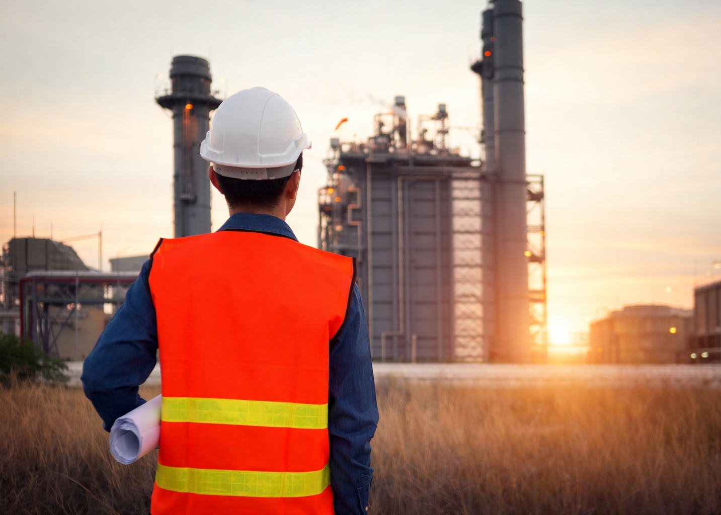 Engineer on industrial site